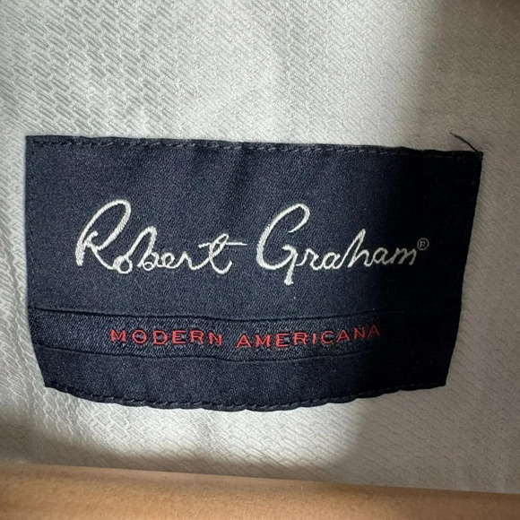 Robert Graham Long Sleeve Button Down Shirt Size Small Blue White Flip Cuff - Picture 2 of 9